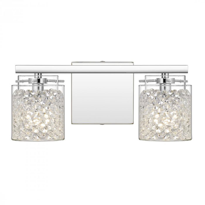 Purcell Collection 2-Light Bath Vanity in Polished Chrome with Clear Glass Prism-Filled Shades Quoizel PCPU8614C