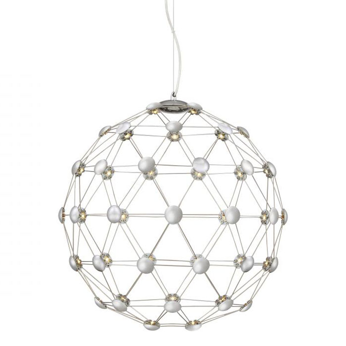 Zodiac Collection LED Chandelier in Polished Chrome with Micro-Thin Rods Intersected by LED Discs Quoizel PCZC2821C