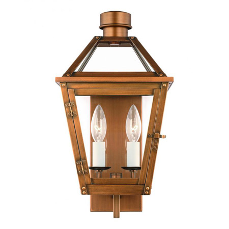 Hyannis Collection 2-Light Outdoor Wall Mount Lantern in Natural Copper with Clear Glass Panels Visual Comfort CO1392NCP