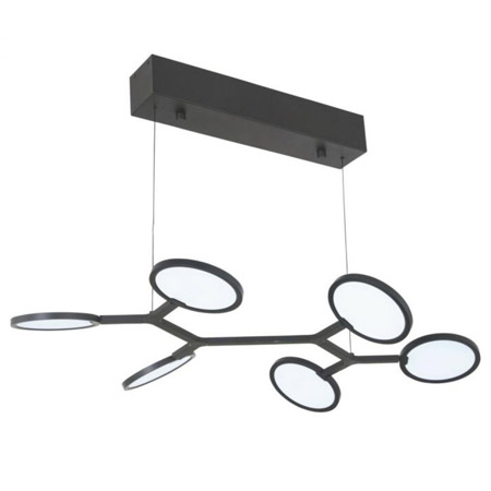 Bandalore Collection LED Pendant in Coal Black with Adjustable LED Disc Modules Kovacs P1951-66A-L