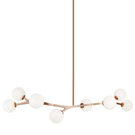 Rami Collection 8-Light Chandelier in Aged Gold Brass with Globe Opal Glass Shades Matteo Lighting C81508AGOP