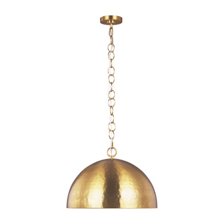 Whare Collection 1-Light Pendant in Brass with Hand-Hammered Shade Visual Comfort EP1251BBS