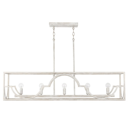 Demi Collection 5-Light Linear Chandelier in Winter White Capital Lighting 838551WW